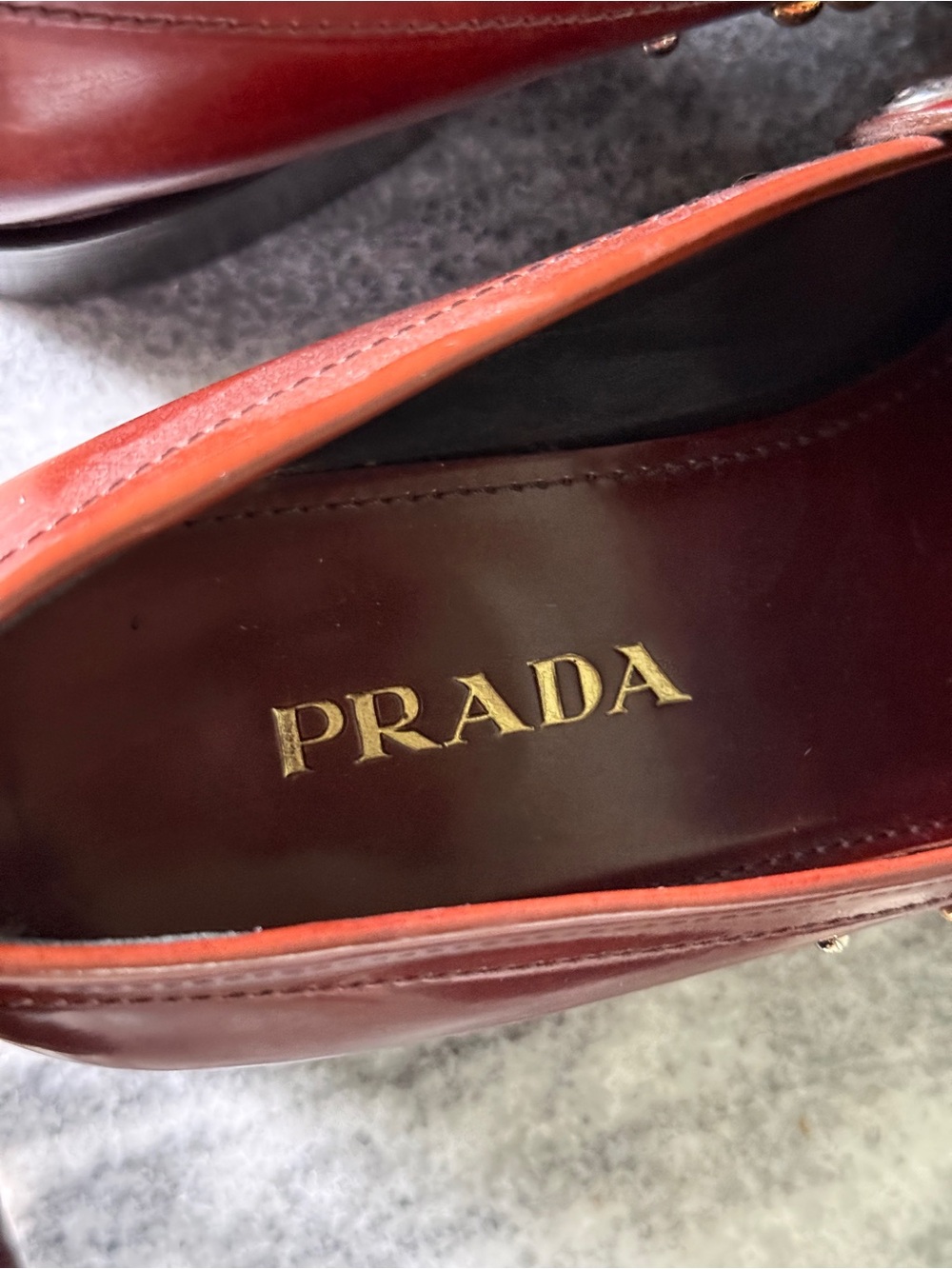 Prada Brown Leather Studded Loafers - Size 36.5 - Picture 8 of 8